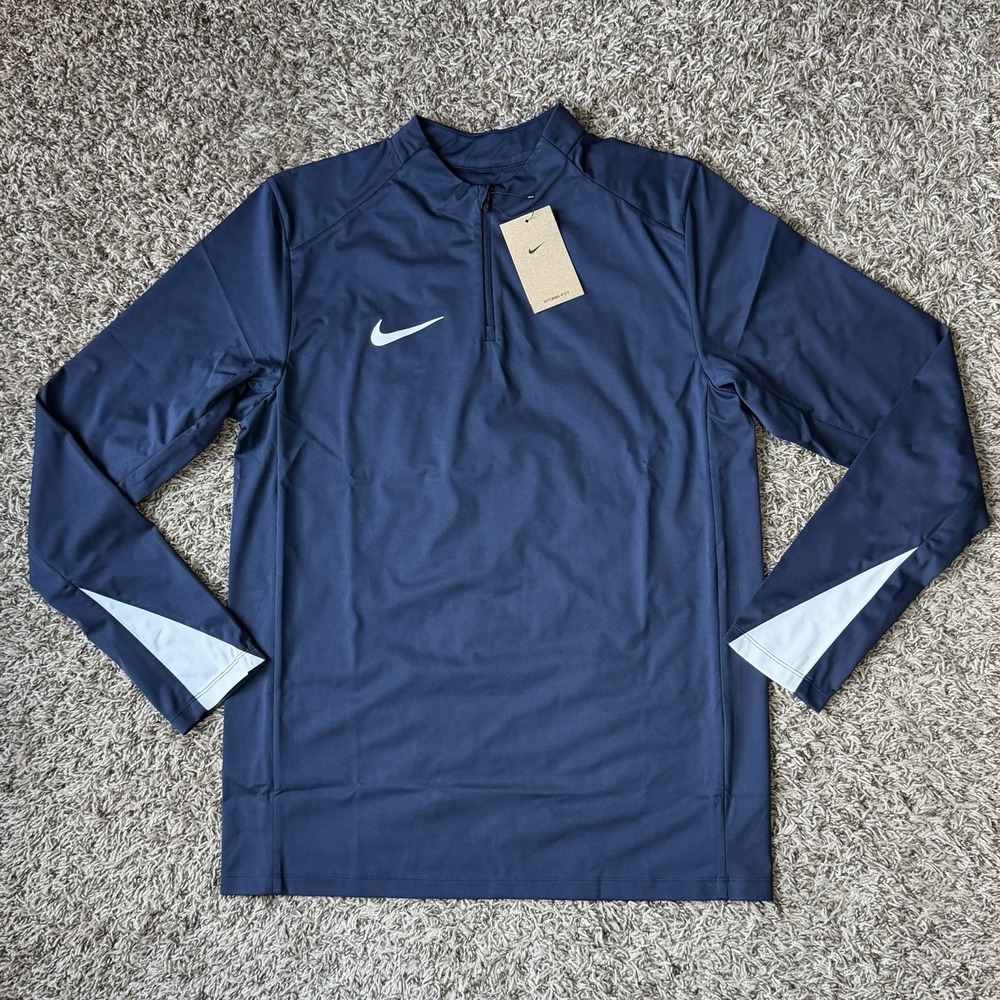 Nike Storm-FIT Soccer Drill Top Navy Blue Mens Medium Quarter Zip FD7587-455 NEW